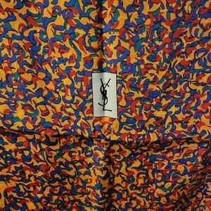 Yves Saint Laurent Silk Scarf Vintage Multicolor Abstract Excellent EUC